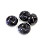 Czech Pressed Glass Bead - Round Rondelle Pony 06x11MM JET