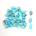 Gemstone Cabochon - Navette 06x3MM HOWLITE DYED CHINESE TURQ