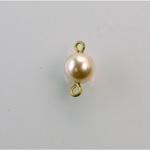 Czech Glass Pearl Bead with 2 Brass Loops - Round 08MM CREME