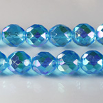 Czech Glass Fire Polish Bead - Round 12MM AQUA AB