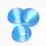 Fiber-Optic Cabochon - Round 18MM CAT'S EYE AQUA