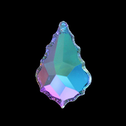 Asfour Crystal Chandelier Parts - Pendalogue Classic French Cut - 36x51mm (2 Inch) CRYSTAL AB 1 Hole