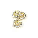 Czech Rhinestone Rondelle Shrag Flat Back Setting - Round 11MM outside with ss30 Recess CRYSTAL- GOLD