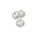 Czech Rhinestone Rondelle Shrag Flat Back Setting - Round 11MM outside with ss30 Recess CRYSTAL- SILVER