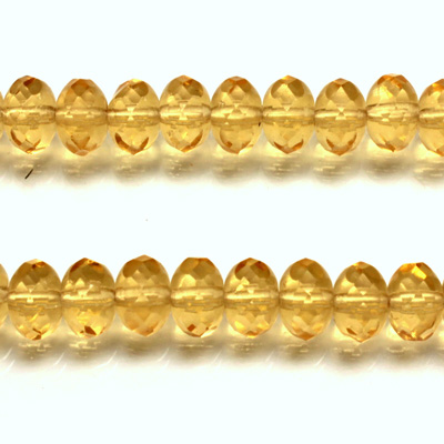 Czech Glass Fire Polish Bead - Rondelle Donut 08x5MM LIGHT TOPAZ
