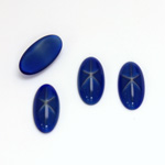 German Glass Medium Dome Cabochon - Oval 14x7MM ROYAL STAR BLUE
