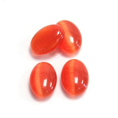 Fiber-Optic Cabochon - Oval 14x10MM CAT'S EYE ORANGE