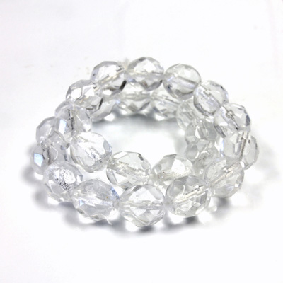 Glass Fire Polish Bead - Round 08MM CRYSTAL