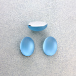 Plastic Flat Back Foiled Cabochon - Oval 14x10MM MATTE LIGHT SAPPHIRE