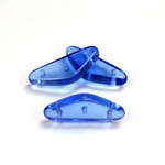 Czech Pressed Glass Bead -Triangle Rondelle 22x8MM SAPPHIRE