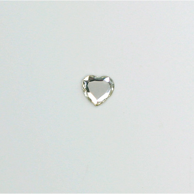 Glass Flat Back Rose Cut Fancy Foiled Stone  - Heart 06MM CRYSTAL