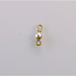 Czech Glass Pearl Bead with 2 Brass Loops - Round 04MM CREME