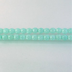 Czech Glass Fire Polish Bead - Round 04MM MATTE AQUA 43432