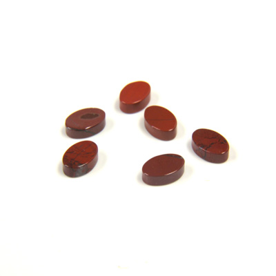 Gemstone Flat Back Flat Top Straight Side Stone - Oval 06x4MM RED JASPER