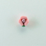 Ceramic Flat Back Flower - Rose 08MM PINK with PURPLE