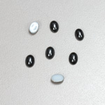 Glass Medium Dome Cabochon Pearl Spray Finish - Oval 07x5MM DARK GREY