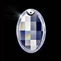 Asfour Crystal Chandelier Parts - Oval Pendalogue Matrix - 37x62mm (2.5 Inch) CRYSTAL 1 Hole