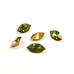Preciosa Crystal Point Back Fancy Stone - Navette 06x3MM OLIVINE