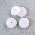 Plastic Bead - Smooth Round Disc 14MM MATTE CRYSTAL