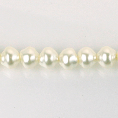 Czech Glass Pearl Bead - Snail Shell 08MM OFF WHITE 70401