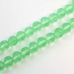 Czech Pressed Glass Bead - Melon Ribbed Round 7MM LIME GREEN