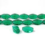 Czech Pressed Glass Bead - Lantern 11x7MM EMERALD