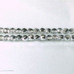 Czech Glass Fire Polish Bead - Round 04MM 1/2 Coated CRYSTAL/SILVER