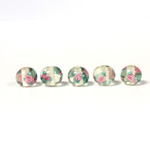 Czech Glass Lampwork Bead - Smooth Round 06MM Flower ON JONQUIL