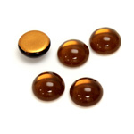 Glass Medium Dome Foiled Cabochon - Round 11MM SMOKE TOPAZ