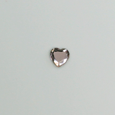 Glass Flat Back Rose Cut Fancy Foiled Stone  - Heart 06MM LT AMETHYST