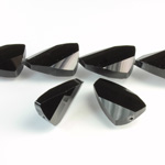 Chinese Cut Crystal Bead - Fancy 25x14MM JET