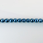 Czech Glass Pearl Bead - Round Faceted Golf 4MM NAVY 70467