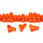 Czech Pressed Glass Bead -Tri-Y 11x9MM HYACINTH