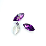 Plastic Point Back Foiled Stone - Navette 15x7MM AMETHYST