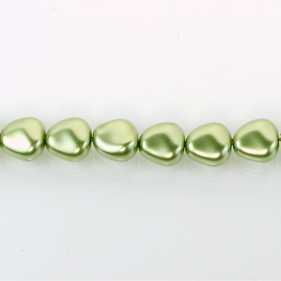 Czech Glass Pearl Bead - Potato 11x9.5MM DARK OLIVE 70458