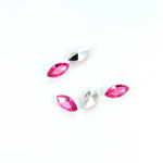 Plastic Point Back Foiled Stone - Navette 08x4MM ROSE