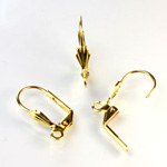 Brass Earwire 18MM Leverback with a 8x4MM Shell Pad with Open Loop