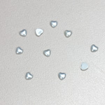 Glass Medium Dome Cabochon Pearl Spray Finish - Heart 04x4MM LT BLUE