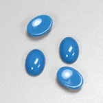 Plastic Flat Back Opaque Cabochon - Oval 14x10MM BRIGHT BLUE