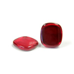 Glass Buff Top Foiled Cabochon - Cushion Antique 16x14MM RUBY