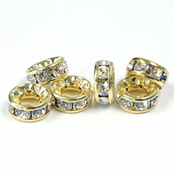Preciosa Crystal Rhinestone Rondelle - Round Large Hole 08MM CRYSTAL-RAW