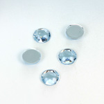 Plastic Flat Back Foiled Rose Cut Rhinestone - Round 09MM LT SAPPHIRE