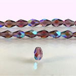 Czech Glass Fire Polish Bead - Pear 08x6MM AMETHYST AB