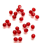 Plastic Bead - Transparent Faceted Round 04MM RUBY