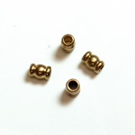 Brass Machine Made Bead - Fancy Tube 04x3MM RAW BRASS
