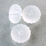 Plastic Fluted Wheel Bead 20x13MM MATTE CRYSTAL