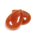 Gemstone Flat Back Cabochon - Pear 25x18MM QUARTZ DYED #20 LT CORNELIAN