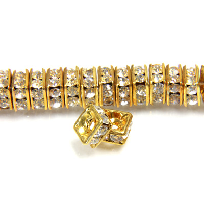 Czech Rhinestone Rondelle - Square 04.5MM CRYSTAL-RAW