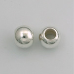 Metalized Plastic Smooth Bead with 6MM Hole - Round 12MM SILVER