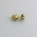 Metalized Plastic Smooth Bead - Heart 06MM GOLD